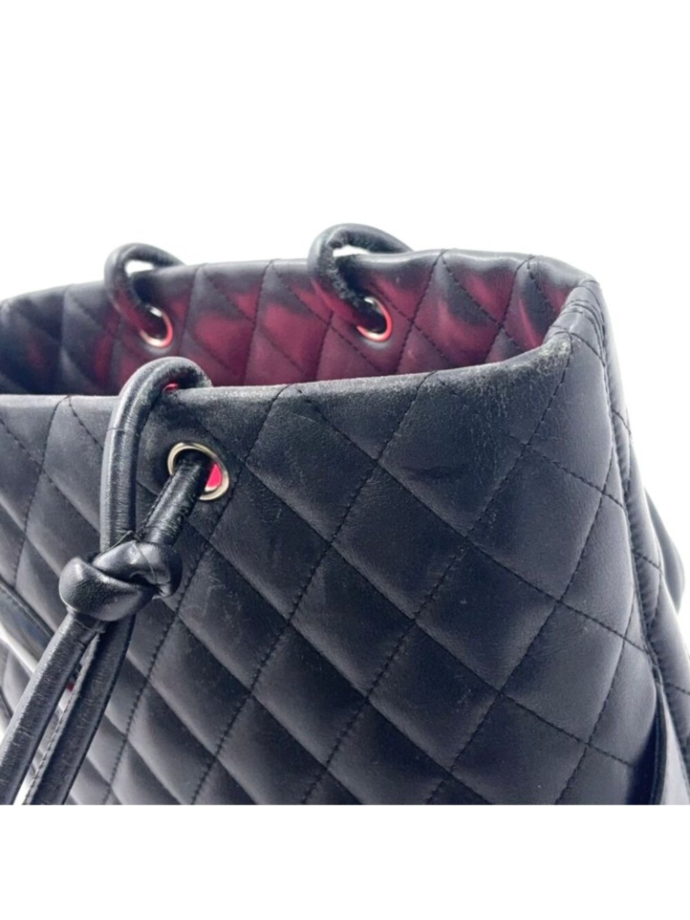 Chanel Cambon Line Leather Enamel Black Tote Silver - Picture 11 of 15